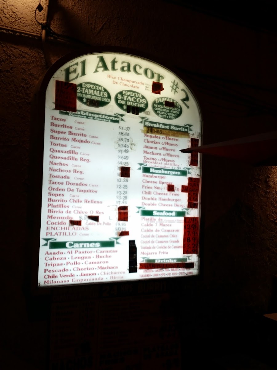 El Atacor #2 Menu - Image 2